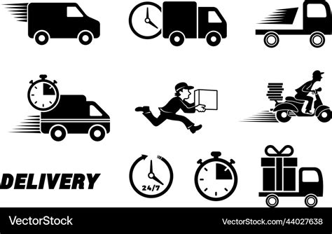 Fast Delivery Service Elements Express Shipment Vector Image