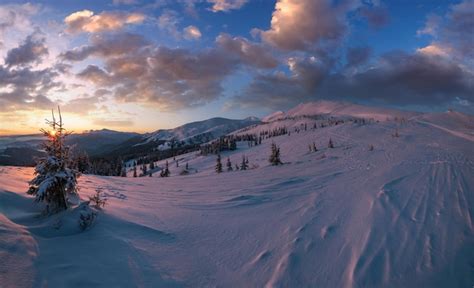 Premium Photo | Picturesque winter alps sunrise highest ridge of the ...