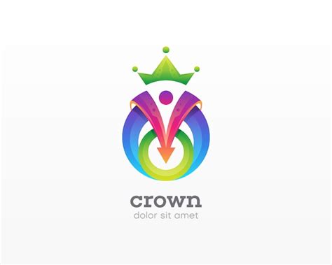 Premium Vector | Creative colorful crown logo