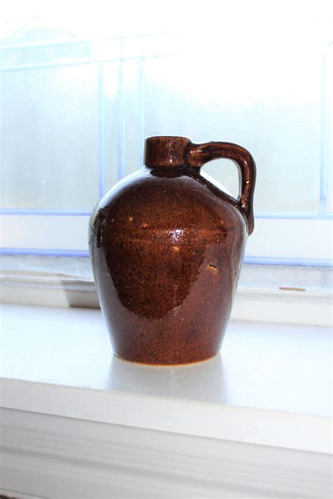 Antique Brown Stoneware Jug Roycroft Shops