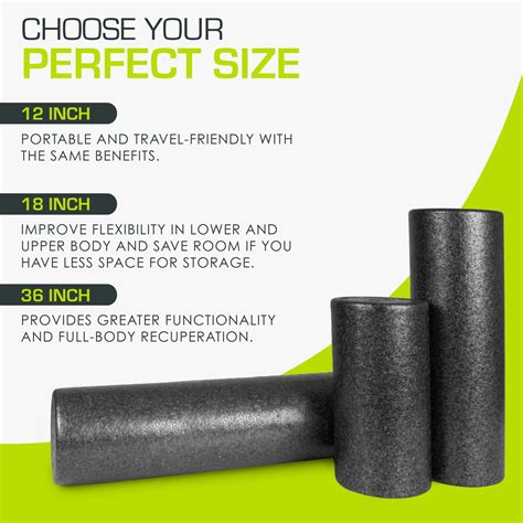 Prosourcefit High Density Foam Roller 36 18 12 Inches Black