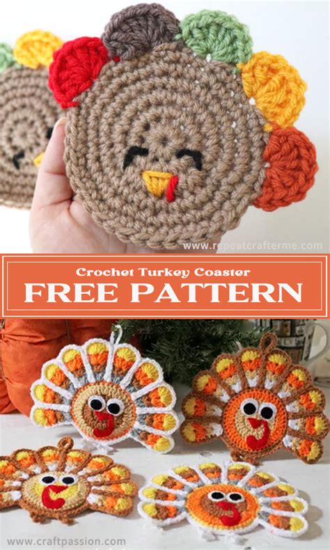 Crochet Turkey Coaster Free Patterns Artofit