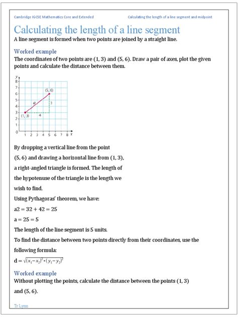 Calculating The Length of A Line Segment | PDF | Triangle | Elementary ...