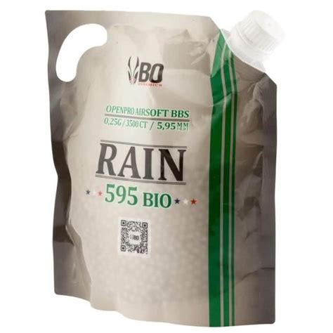 SACHET DE 3500 BILLES BIODEGRADABLES BLANCHES DE 0 25 G RAIN 595 BIO BO