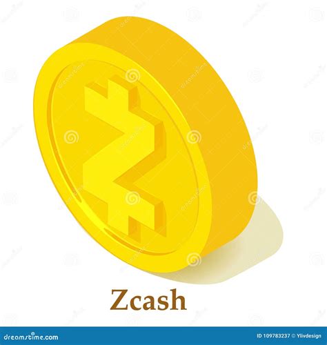 Zcash ZEC Isometric Token Symbol In Digital Circle On Blue Background