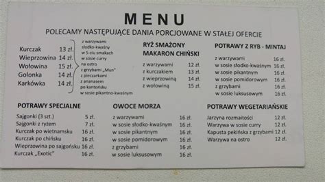 Menu At Sajgon Restaurant Leszno