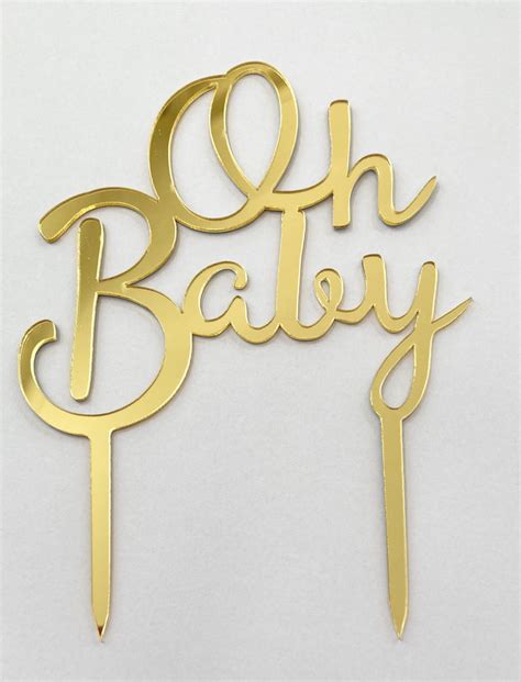 Oh Baby Golden Acrylic Cake Topper Sweet Celebration