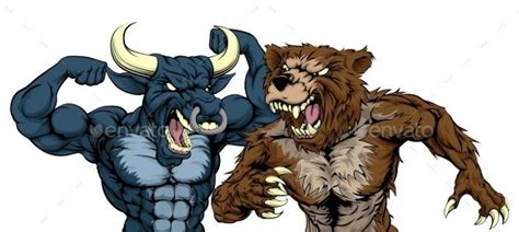 Bear Versus Bull Concept | Bear cartoon, Illustration design, Stock market