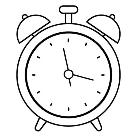 Premium Vector Kids Colouring Page For An Alarm Clock Cartoonstyle