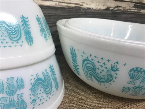 Full Set Vintage Pyrex Amish Butterprint Mixing Bowl Set Etsy