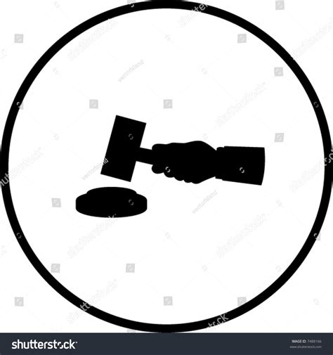 Judge Or Auction Hammer Silhouette Stock Vector Illustration 7488166 ...