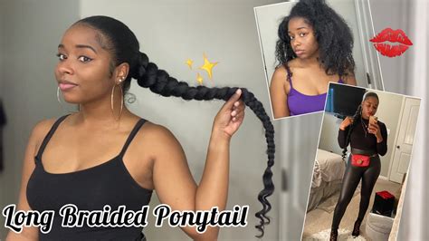 Grwm For Girls Night Sleek Long Braided Ponytail On Natural Hair