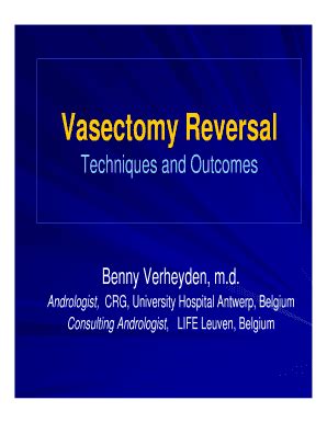 Fillable Online Vasectomy Reversal Fax Email Print Pdffiller