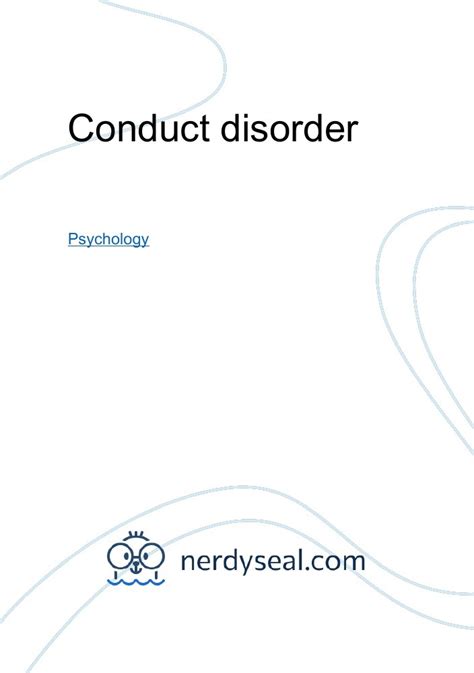 Conduct disorder - 139 Words - NerdySeal