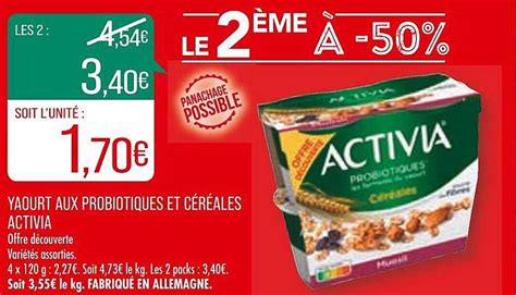 Promo Yaourt Aux Probiotiques Et C R Ales Activia Chez Match