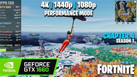 GTX 1660 Fortnite Chapter 4 S1 4K 1440p 1080p Performance