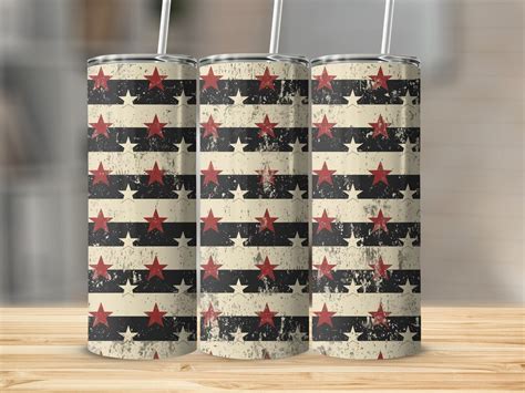 Distressed American Flag Tumbler Patriotic Insulated Drinkware Red