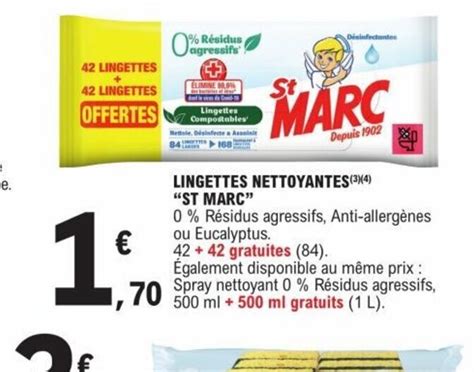 Promo LINGETTES NETTOYANTES 3 4 Chez E Leclerc Espace Culturel