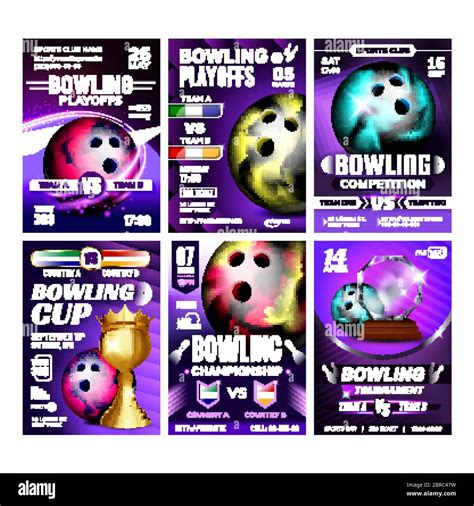 Bowling Balls And Candlepin Posters Set Vector Stock Vector Image & Art ...