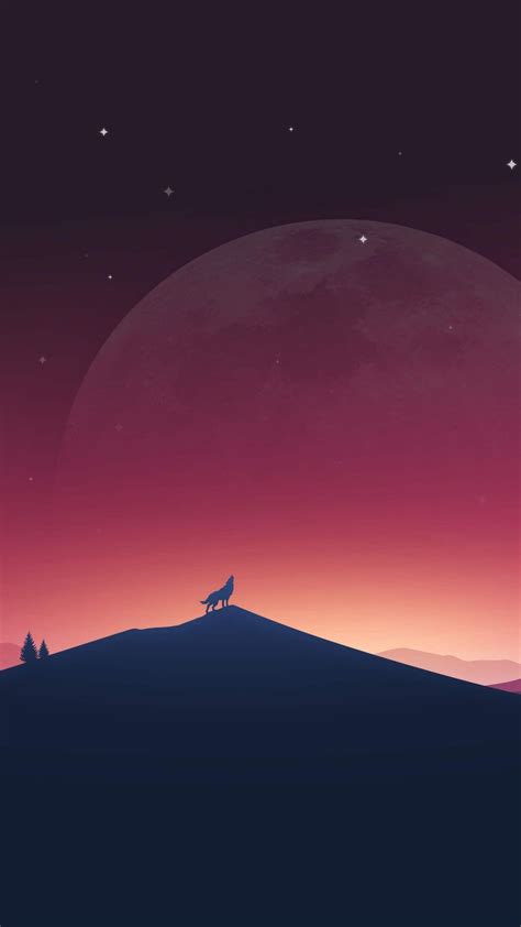 Wolf Moon Galaxy Wolf Night Sky Galaxy Cool Wallpaper