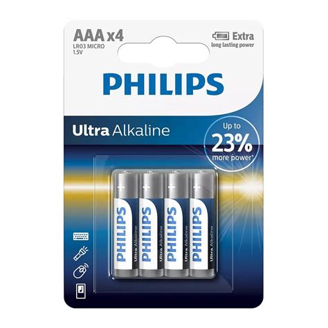 Buy Philips Ultra Alkaline AAA Battery 4 Pack LR03 MICRO Online At