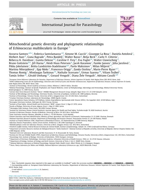 Pdf Mitochondrial Genetic Diversity And Phylogenetic Relationships Of Echinococcus