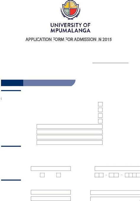 University Of Mpumalanga Online Application PDF Form FormsPal