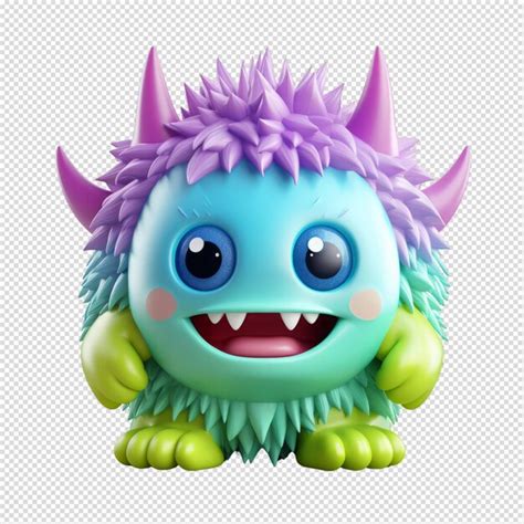 Mascote De Personagem Monstro Bonito Em D Psd Premium