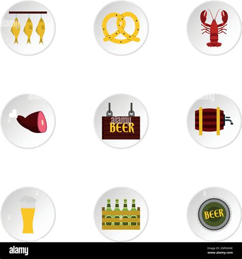 Pub Icons Set Flat Style Stock Vector Image And Art Alamy