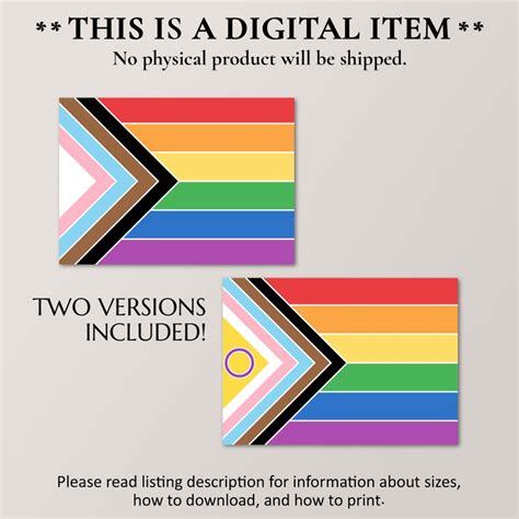 Lgbt Progress Pride Flag Printable Wall Art Intersex Etsy