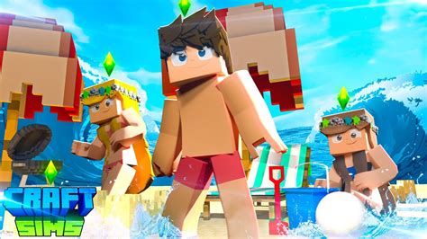 Minecraft Convidei Minha Namorada Para Praia Craft Sims 14