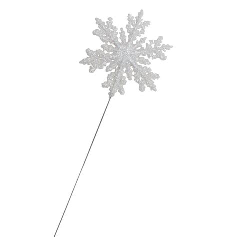 White Glittered Snowflake Spray Picks Sprays Floral Supplies