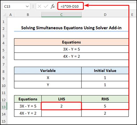 How To Solve Simultaneous Equations In Excel Easy Ways