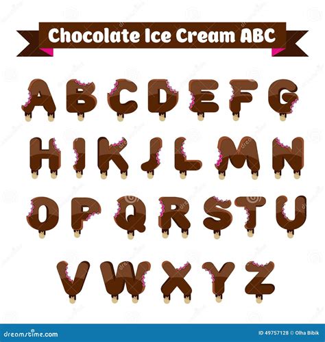 Chocolate Ice Cream Letters Stock Vector Illustration Of Summer