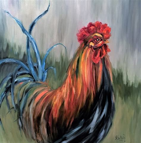 THROUGH THE EYES OF AN ARTIST: Lookin For Chicks rooster painting by ...