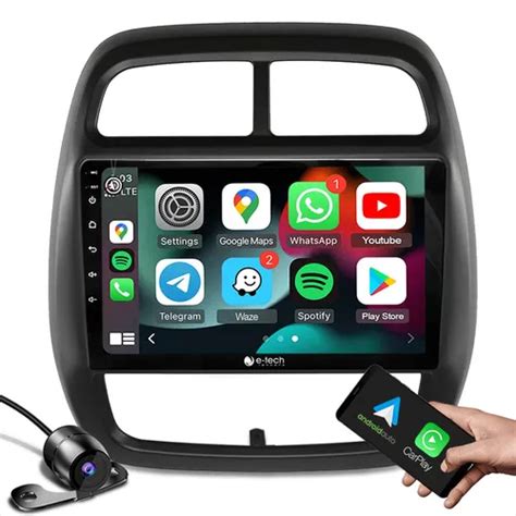 Kit De Central Multimidia Android Carplay E Moldura Cam Frete grátis