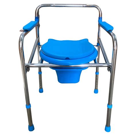 Stainless Steel Height Adjustable Commode Chair Type Of Chair