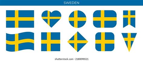 Sweden Flag Icon Set Swedish Pennant Stock Vector (Royalty Free ...