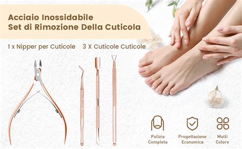 ACWOO Taglia Cuticole Professionale 4 Pezzi Tronchesi Per Cuticole