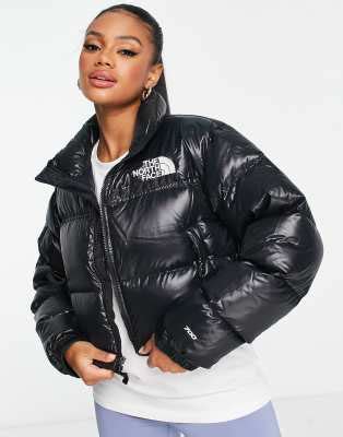 The North Face Nuptse Cropped Down Jacket In Black ASOS