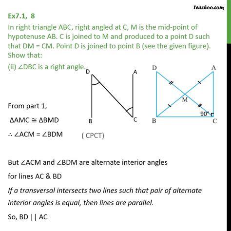 Ex 7 1 8 In Right Triangle ABC Right Angled At C M Is