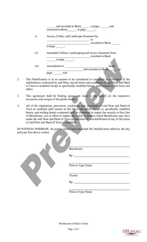 Deed Of Trust Modification Form