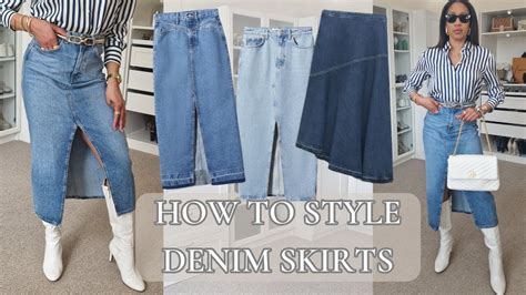 How To Style Denim Skirt 7 Ways To Wear The Denim Skirt Lookbook Youtube