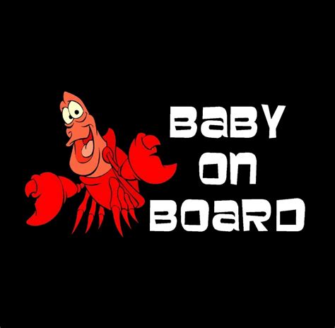 Little Mermaid Sebastian Baby On Board Sticker Decal | Baby on Board Store