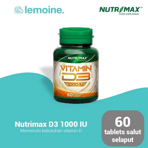 Jual Nutrimax Vitamin D3 1000 IU 60 Tablet Vitamin D3 Shopee Indonesia