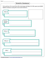 Sentence Writing Worksheets To Practice Revising First Grade