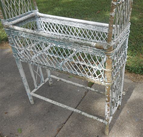 Antique Victorian Era Wicker Rattan Plant Stand Plant Holder Etsy