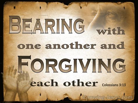 Colossians Bearing With One Another And Forgiving Brown