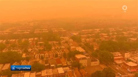 New York im Smog Rauch von Waldbränden hüllt US Ostküste ein