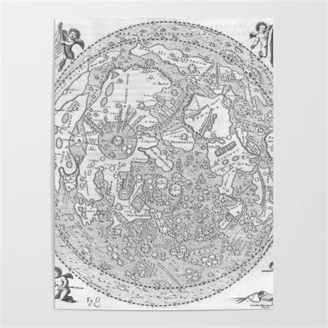 Hevelius Selenographia Map Of The Moon Poster By Public Domain